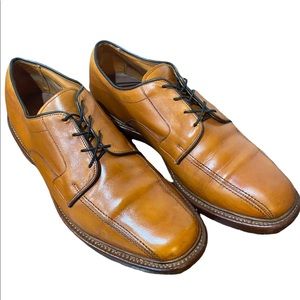 Allen Edmonds Mens 9 E Hillcrest Leather Bicycle Toe USA Made Oxford Shoe Cognac